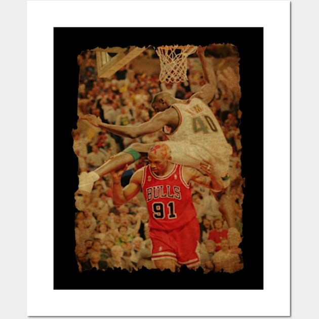 Dennis Rodman vs Shawn Kemp Vintage Wall Art by CAH BLUSUKAN